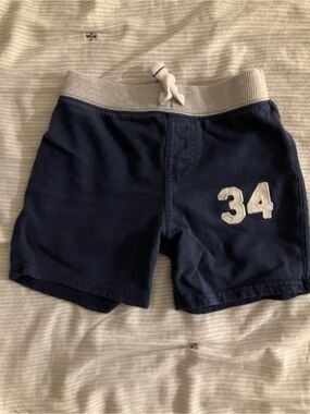 Carter's Navy Shorts with Contrast Gray Waistband and '34' Patch